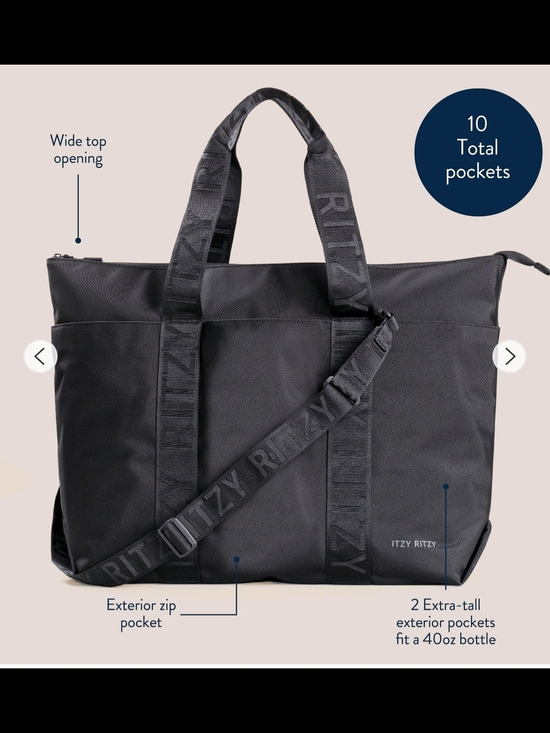 Itzy Ritzy Handbags - Itzy Ritzy Black Travel Tote Bag Baby Bundle Pacifier Glass Bottle